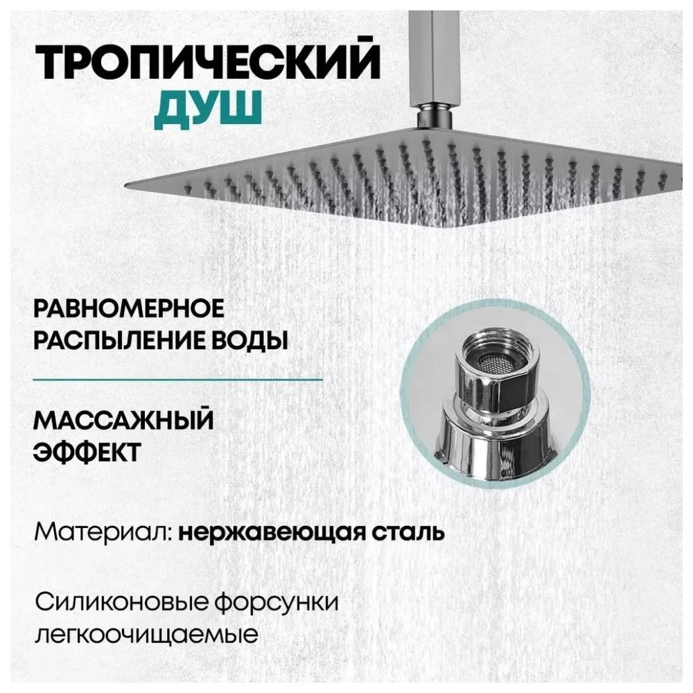 Душевая система встраиваемая Grocenberg GB5089BG-2, графит от магазина Vanna-Vanna.ru!