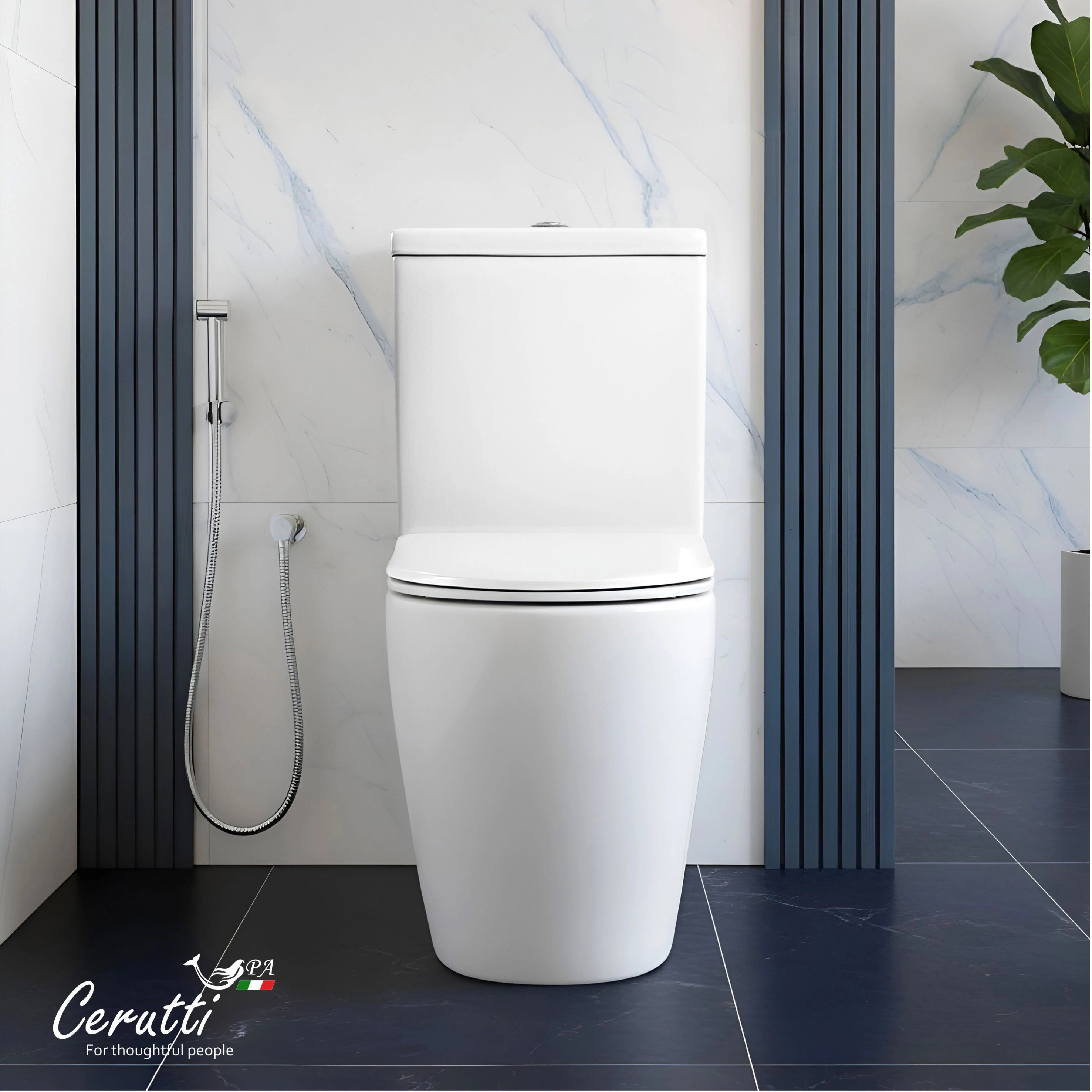 Унитаз напольный Ceruttispa VINCE (ВИНС) CT10373 безободковый (630х350х795) от магазина Vanna-Vanna.ru!