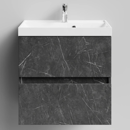Тумба с раковиной Vod-ok Бест 60  подвесная, Мрамор Графит софт тач от магазина Vanna-Vanna.ru!