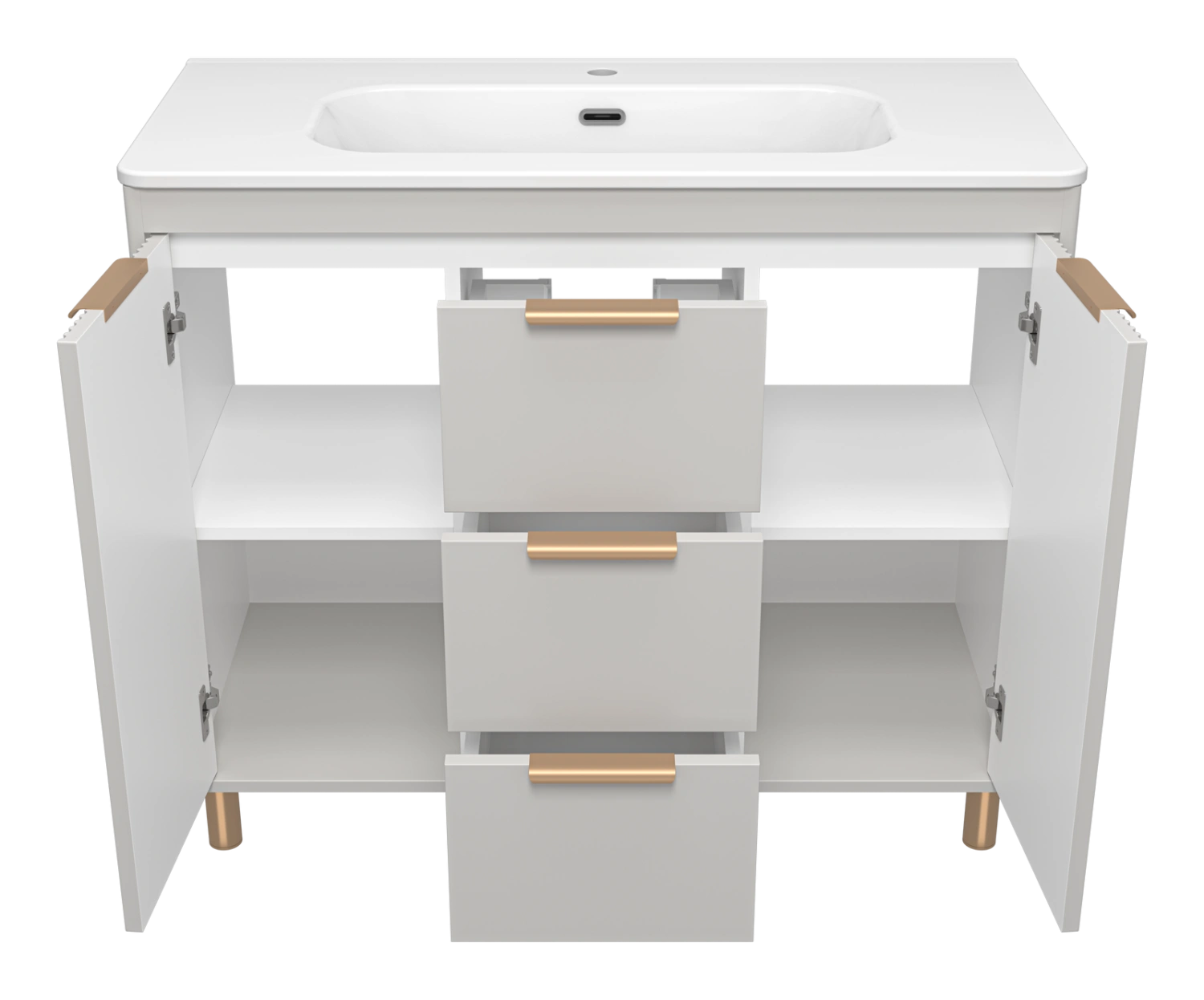 Тумба с раковиной Brevita Risacca Crema 100 напольная, серый от магазина Vanna-Vanna.ru!