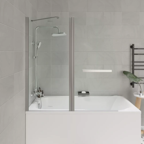 Стеклянная шторка Parly F03 130х120 профиль хром от магазина Vanna-Vanna.ru!