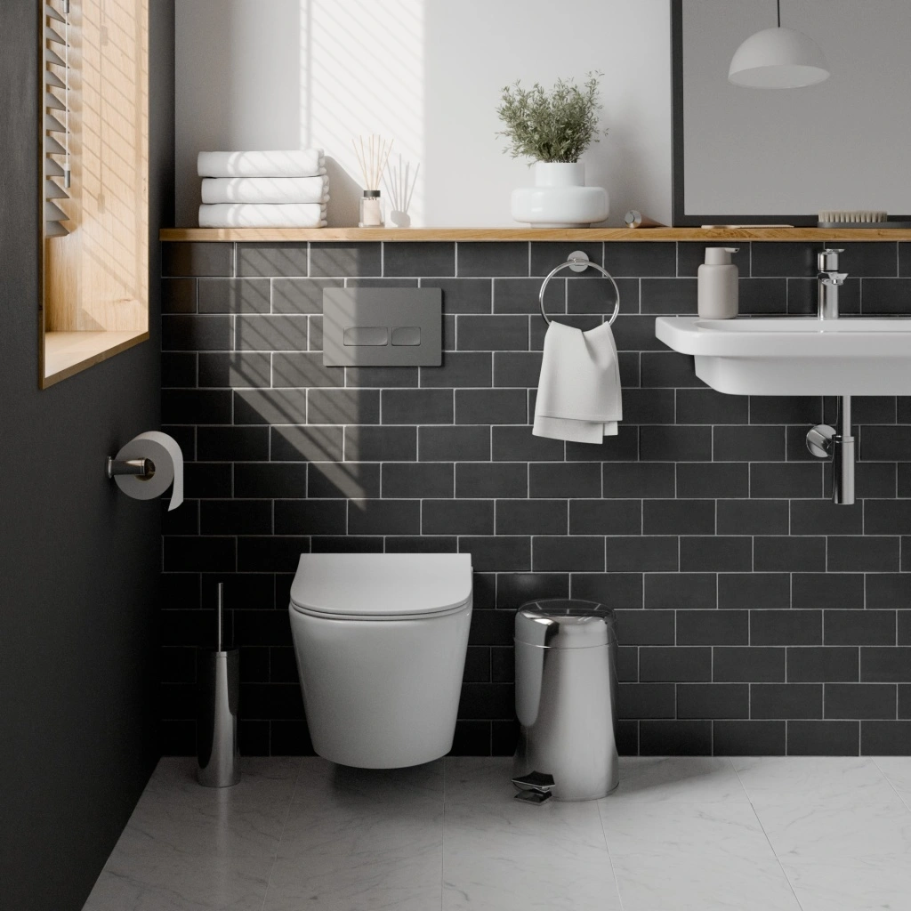 Комплект 3в1 IBERICA BLANCA инсталляция SILENCIO, унитаз BILBAO ALTO белый, кнопка смыва ESTI-R серый матовый (IB001.BLA.231.218) от магазина Vanna-Vanna.ru!