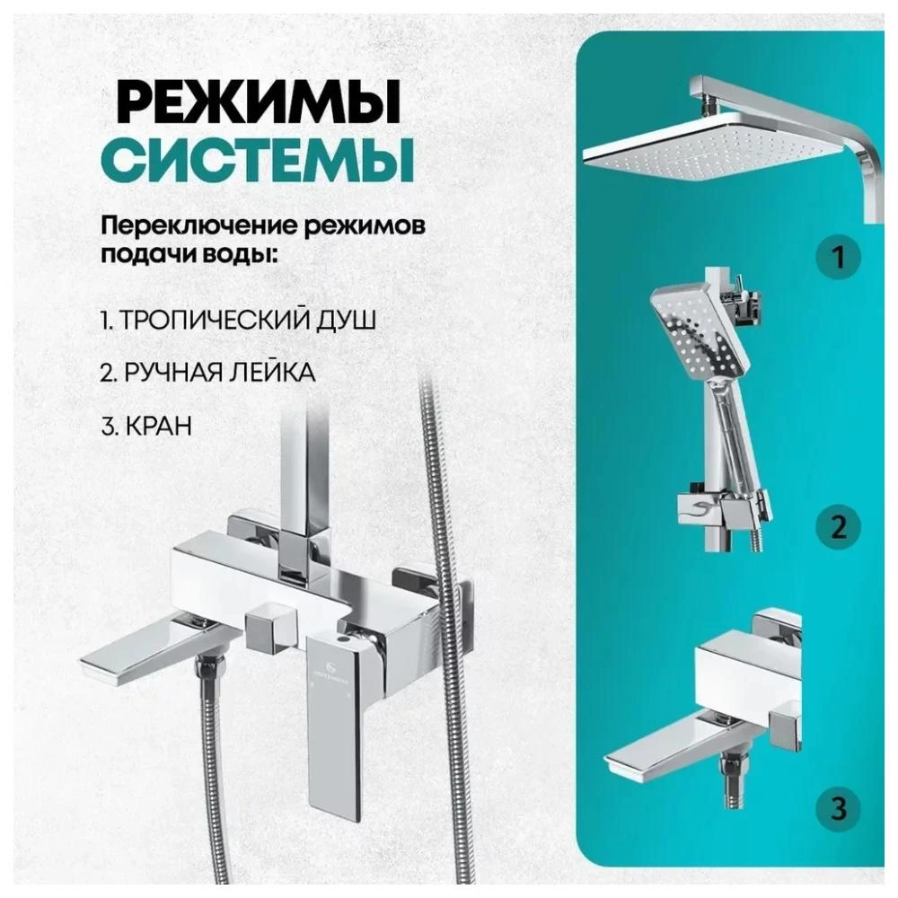 Душевая система Grocenberg GB7008WC, белый/хром от магазина Vanna-Vanna.ru!