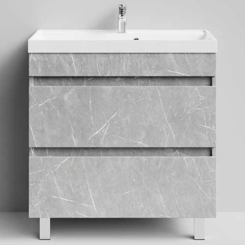 Тумба с раковиной Vod-ok Бест 80  напольная, Мрамор Белый софт тач от магазина Vanna-Vanna.ru!