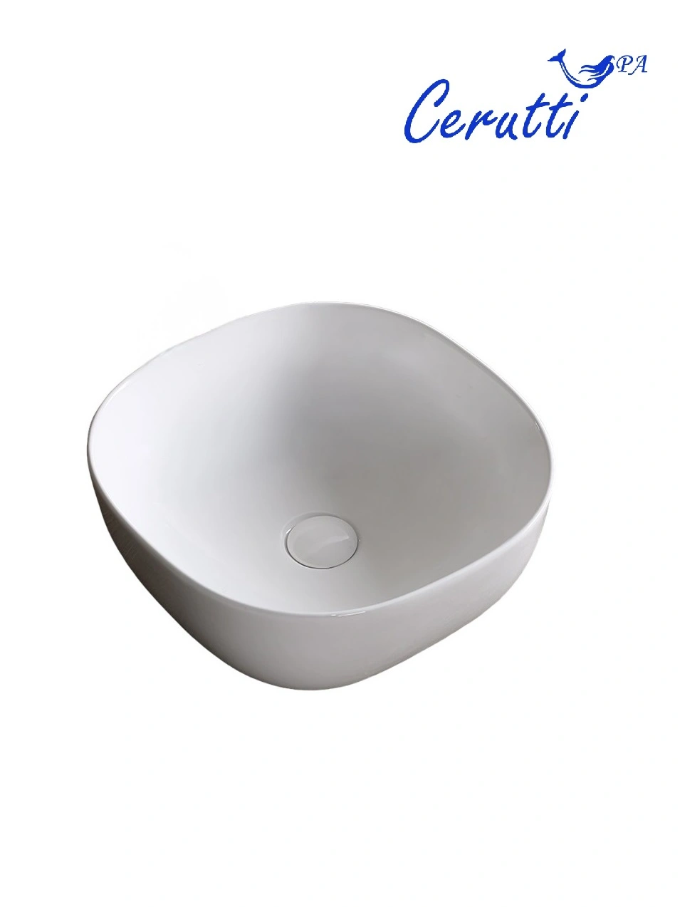 Раковина Ceruttispa CR0077 накладная, белая, квадратная 410х410х145 от магазина Vanna-Vanna.ru!