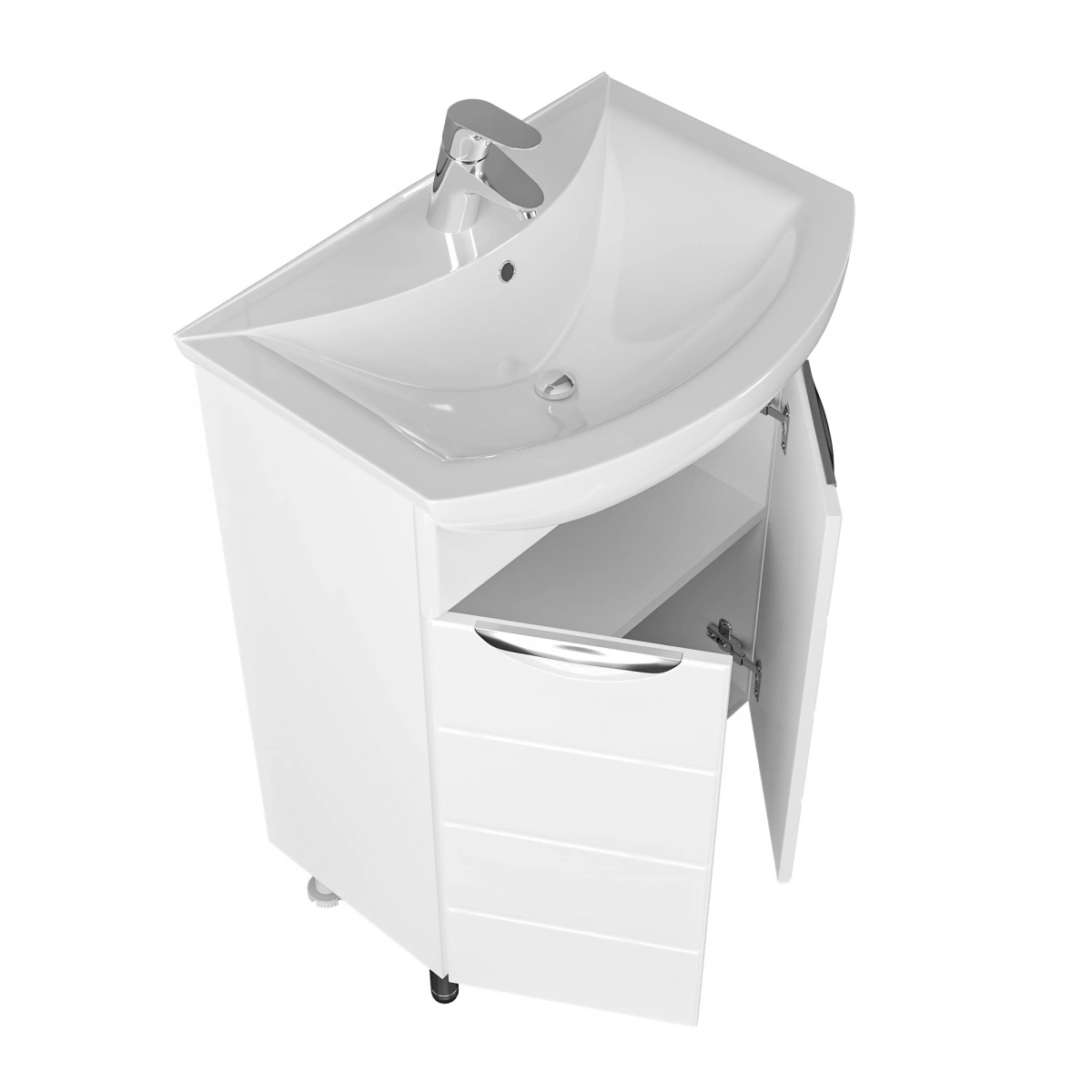 Тумба напольная Санта Родос 60 с раковиной Грация 60, белая от магазина Vanna-Vanna.ru!