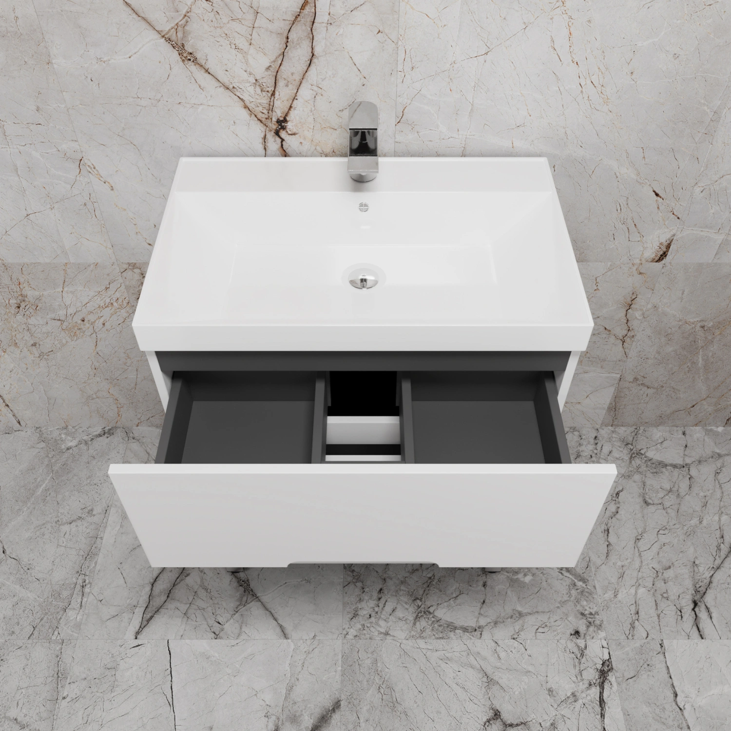 Тумба напольная Style Line "Матис 70" с раковиной ASTI 70 белый, (2 ящика), Белый матовый от магазина Vanna-Vanna.ru!