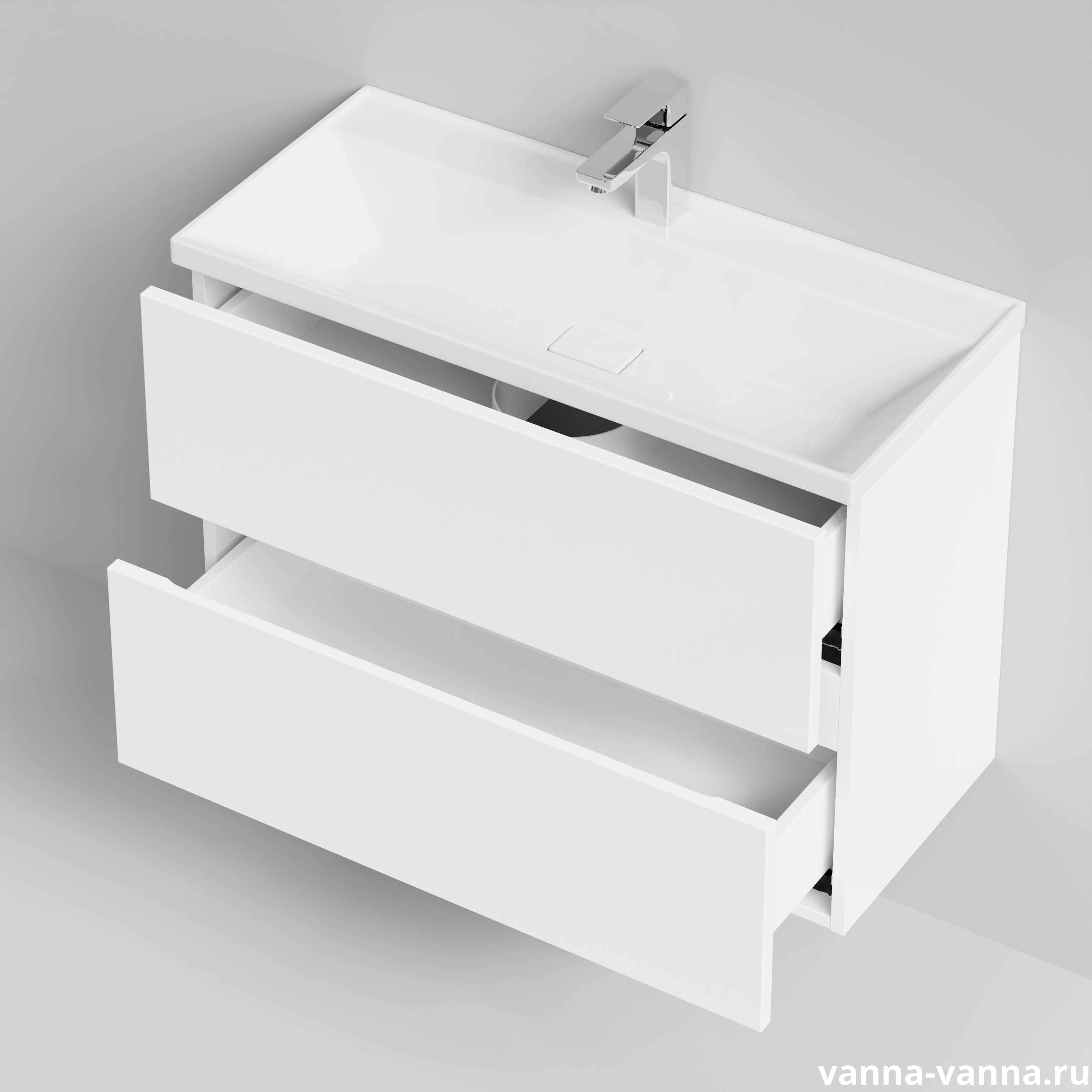 Тумба подвесная Vod-ok Слим 80 с раковиной Classica Slim 80, белый от магазина Vanna-Vanna.ru!