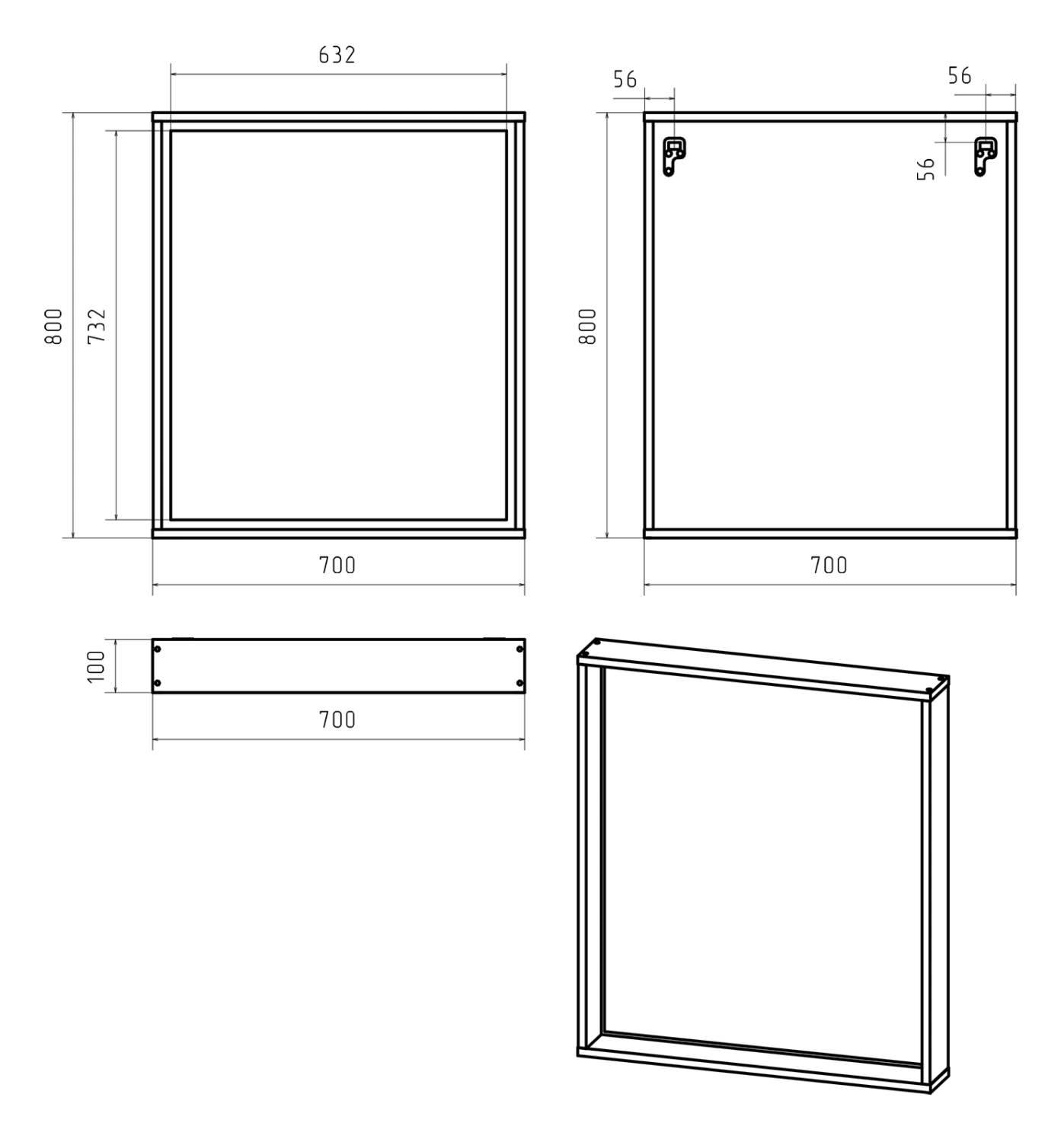 Зеркало Brevita Dallas 70 темное дерево от магазина Vanna-Vanna.ru!