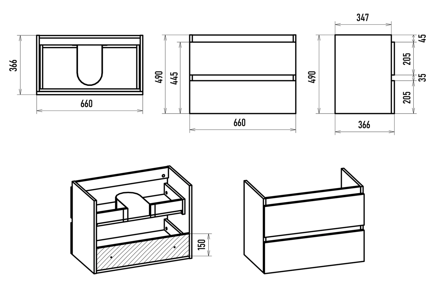 Тумба с раковиной Brevita Victory 70 подвесная, зеленый