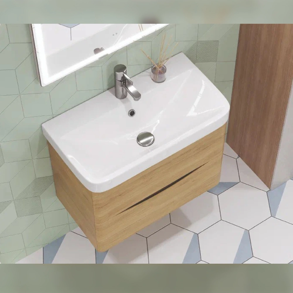 Тумба с раковиной подвесная Velvex Clay tp.CLA.9595.70.2Y дуб верона, 70 см от магазина Vanna-Vanna.ru!