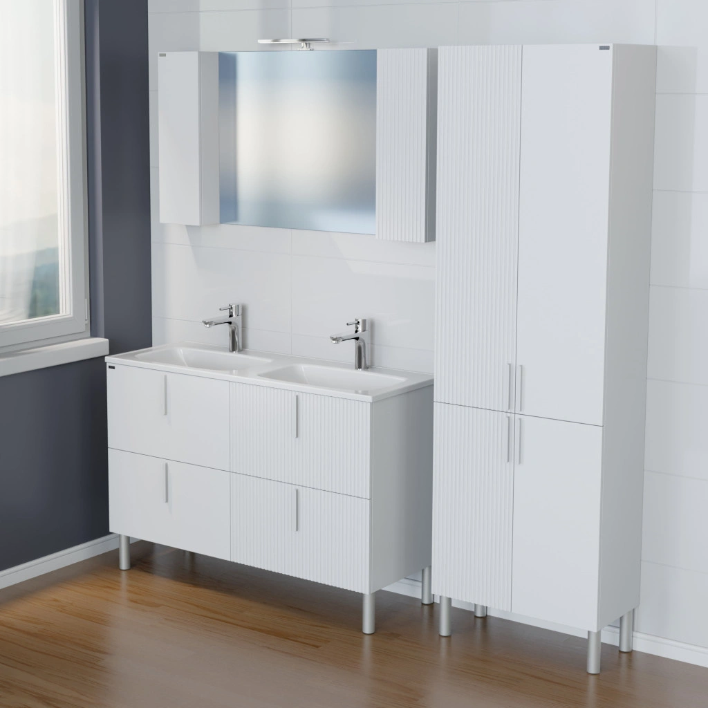 Мебель для ванной Санта Вега 120 комплект, напольный, белый от магазина Vanna-Vanna.ru!