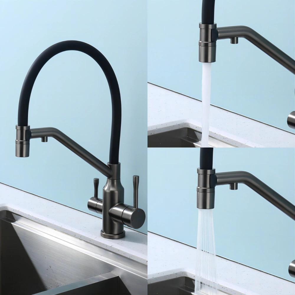 Смеситель для кухни с подключением фильтра Raglo R81.62.09, графит от магазина Vanna-Vanna.ru!