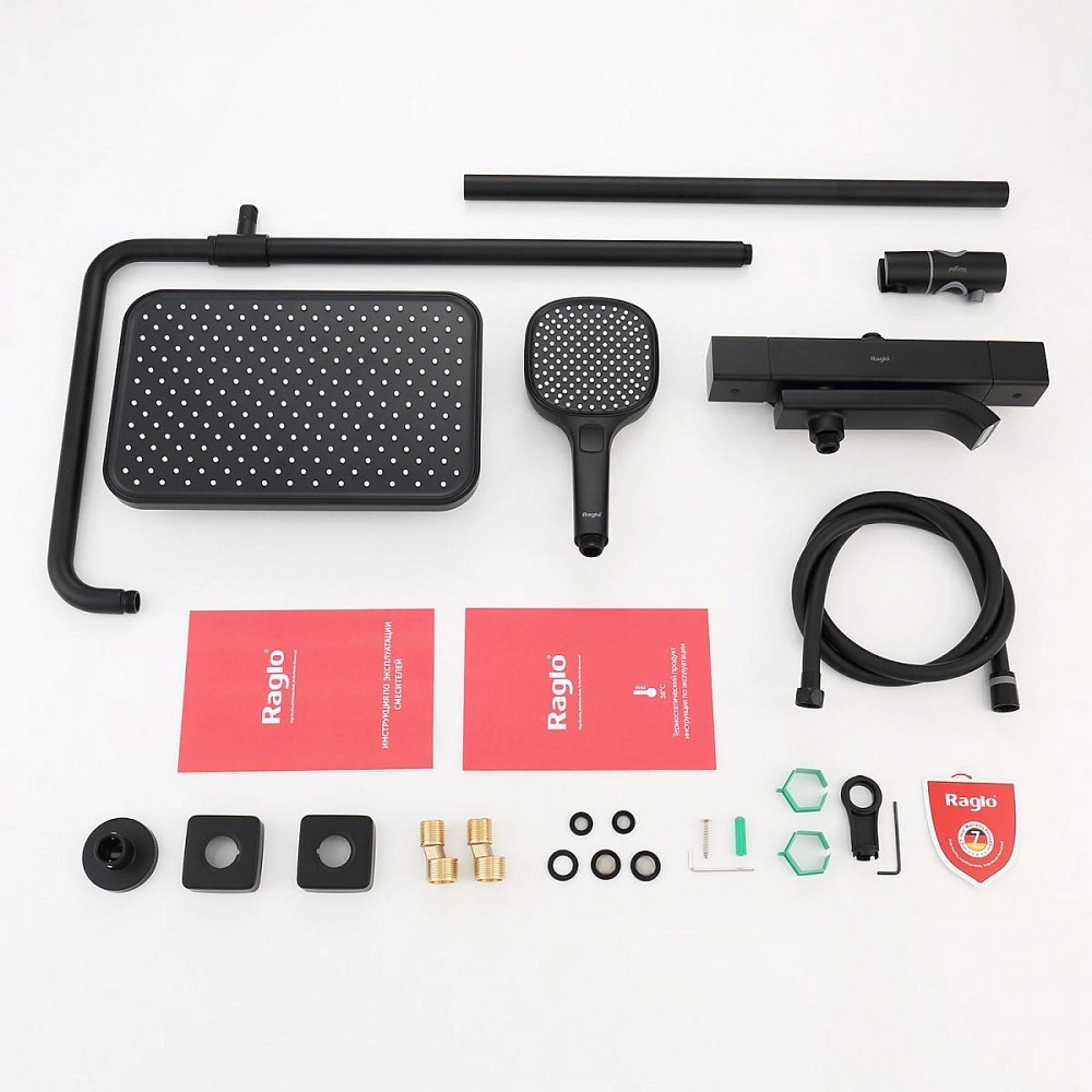 Душевая система с термостатом Raglo R22.26.06, черный от магазина Vanna-Vanna.ru!