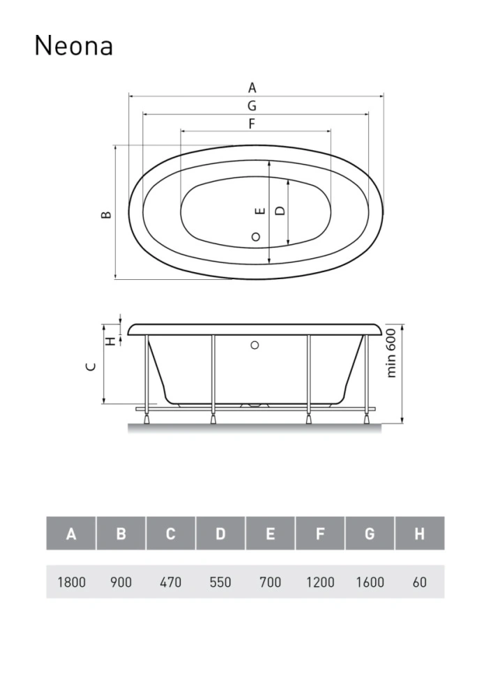 Ванна акриловая Relisan Neona 180x90 от магазина Vanna-Vanna.ru!