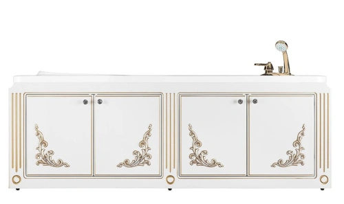 Экран под ванну Vod-ok Elite Кармен 170 распашной белый, патина золото, серебро от магазина Vanna-Vanna.ru!