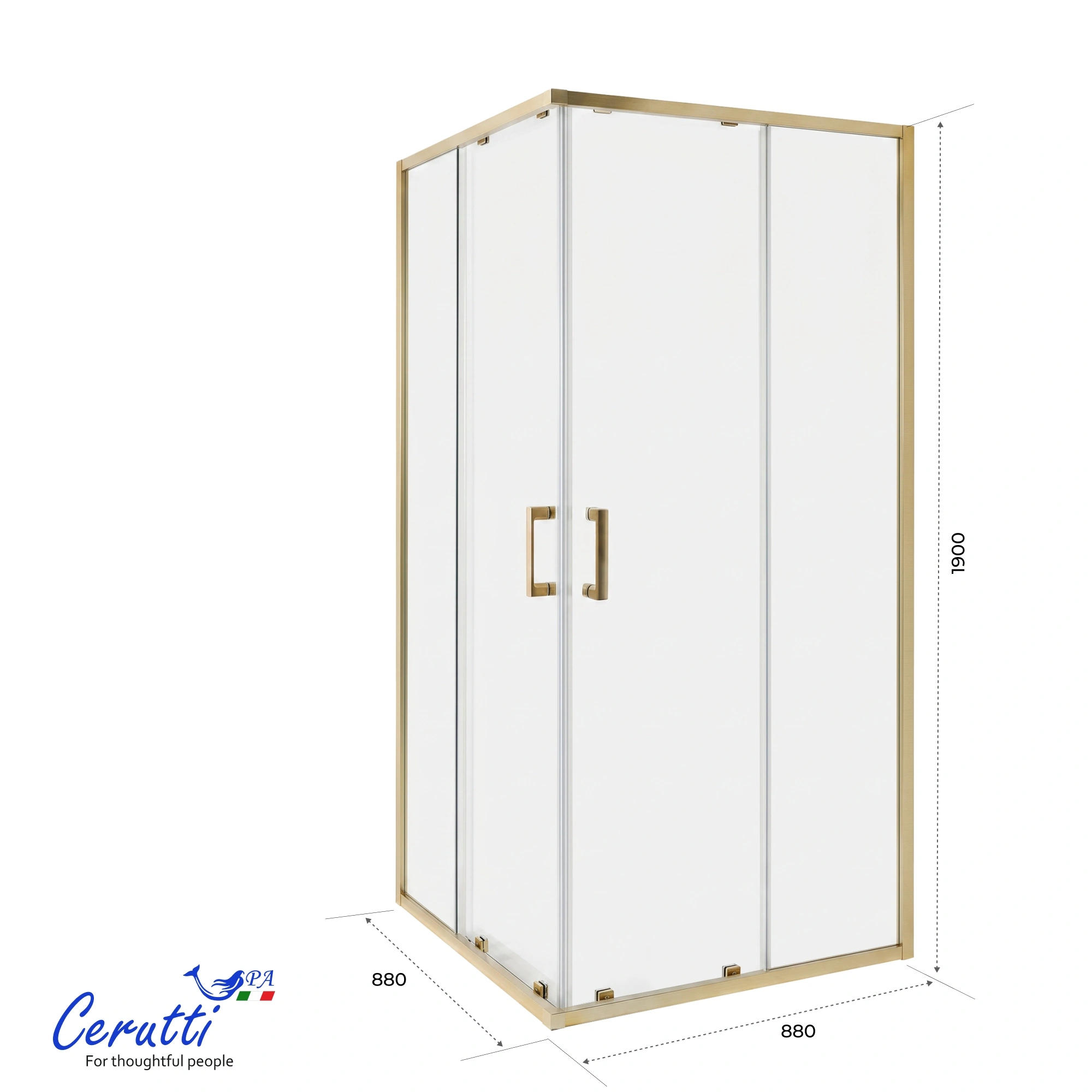 Душевой уголок Ceruttispa ADIGE 90G без поддона (90x90x190) от магазина Vanna-Vanna.ru!