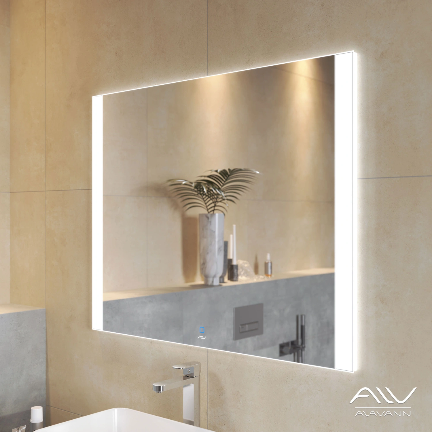 Зеркало Alavann Tess 90 Led подсветкой, сенсор от магазина Vanna-Vanna.ru!