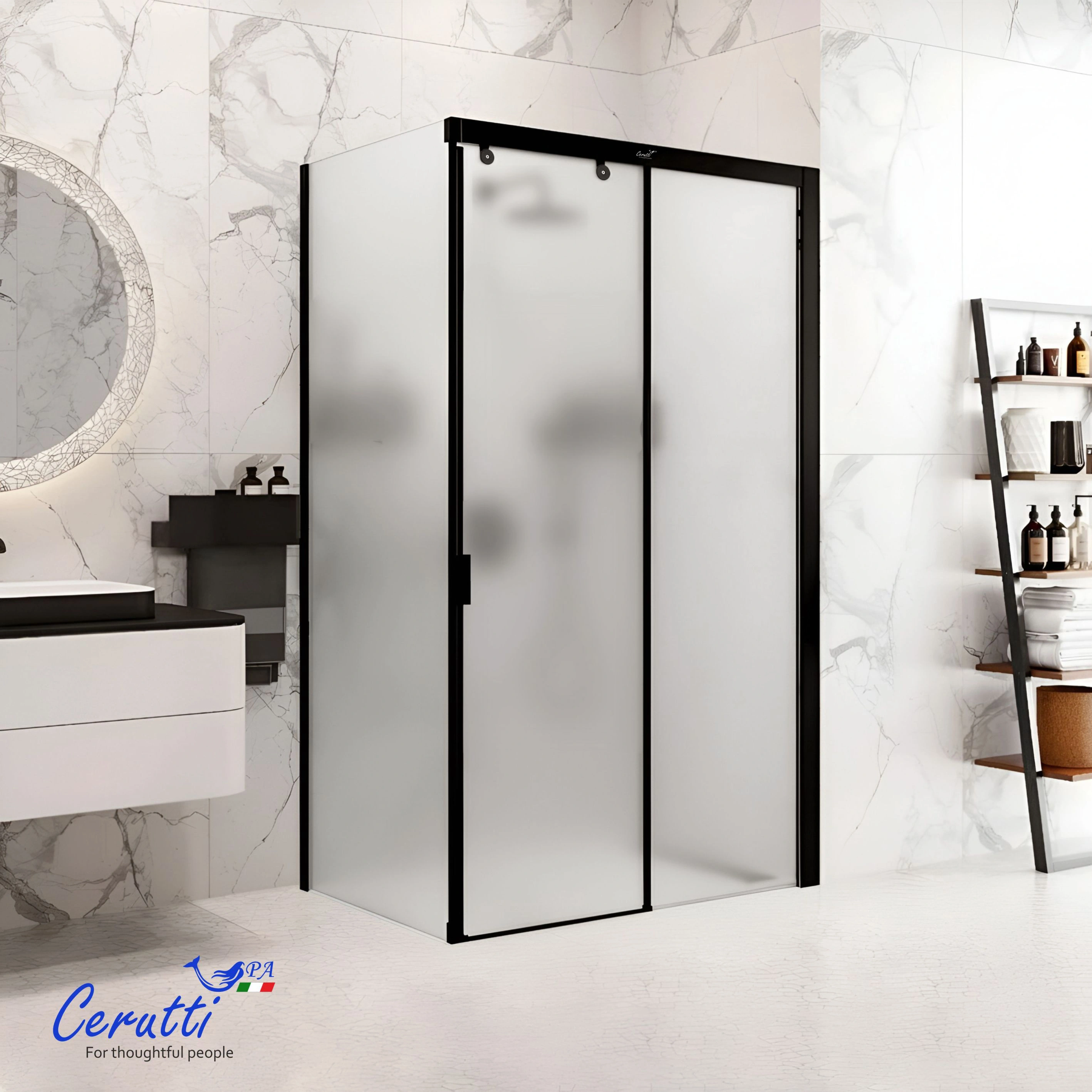 Душевое ограждение Ceruttispa МАРБЕЛЛА (MARBELLA) 120BF R (120x80x190) от магазина Vanna-Vanna.ru!