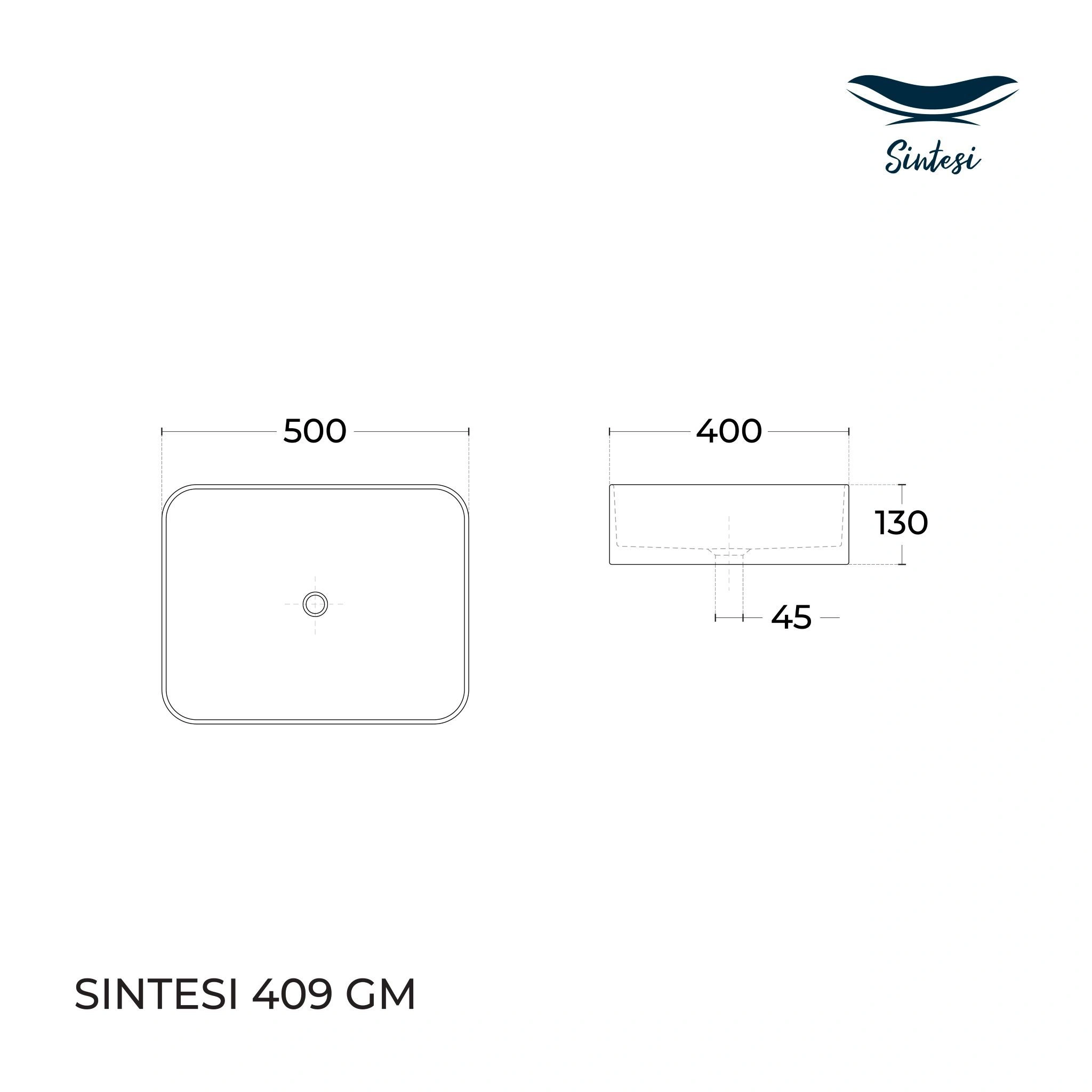 Раковина SinteSi LVB-APP-409GM накладная серая матовая+выпуск клик-клак, серый матовый от магазина Vanna-Vanna.ru!