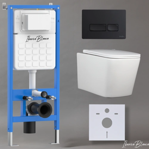 Комплект 3в1 IBERICA BLANCA инсталляция SILENCIO, унитаз TOLEDO ALTO белый, кнопка смыва ESTI-R черный матовый (IB001.TLA.231.212) от магазина Vanna-Vanna.ru!
