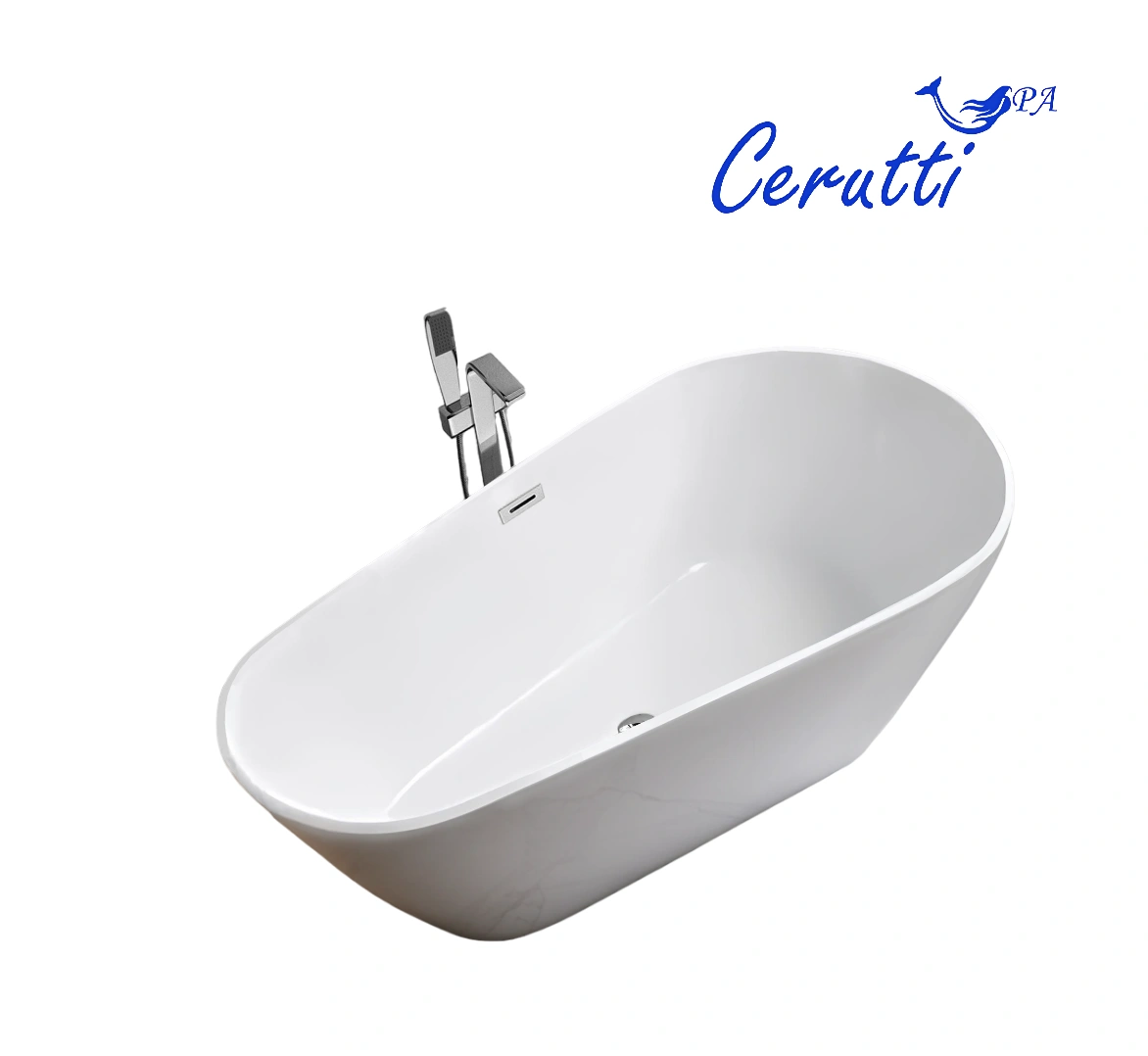 Ванна акриловая Ceruttispa MIMI170II (1700x800x600) отдельностоящая, белая от магазина Vanna-Vanna.ru!