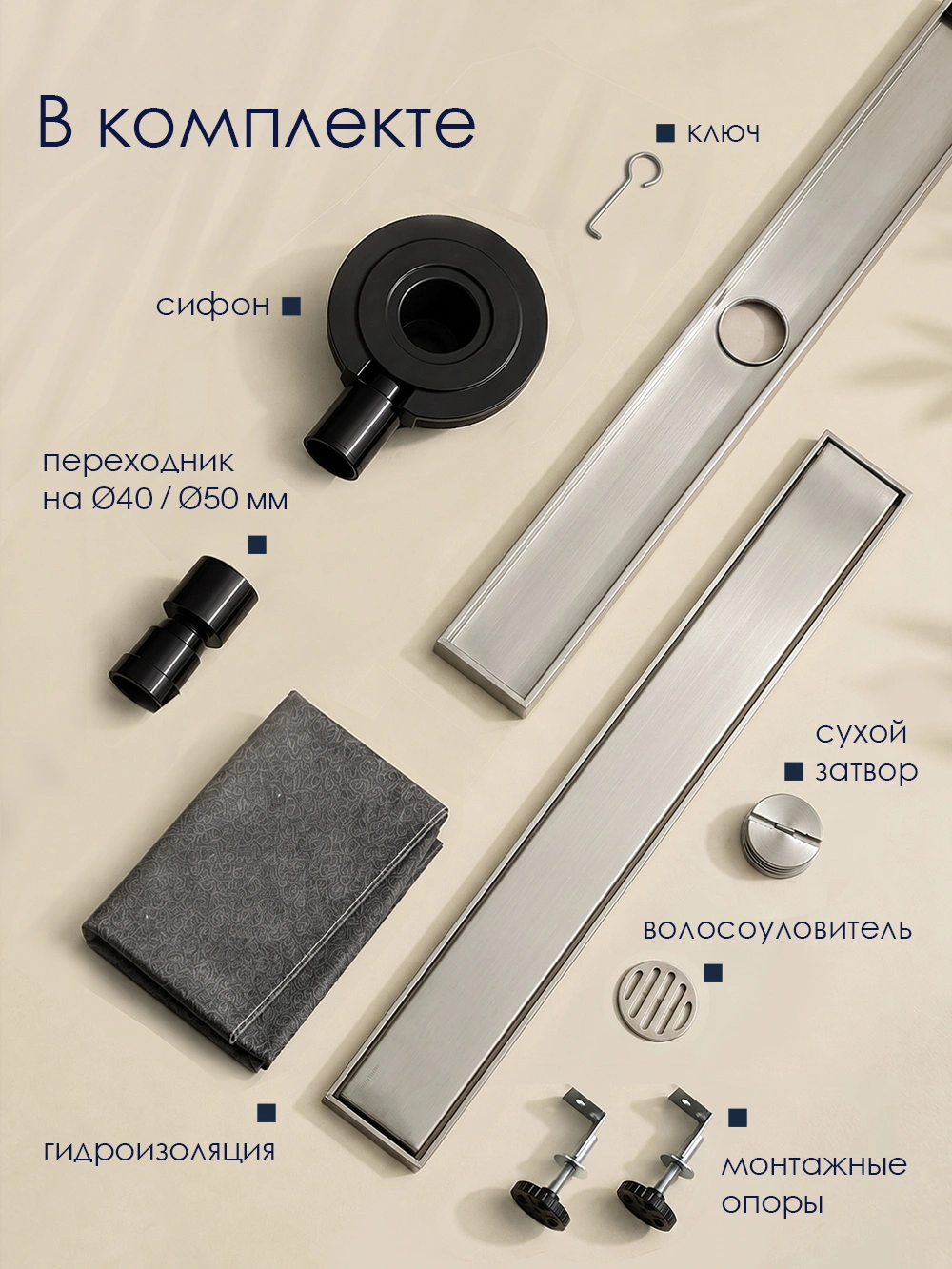 Душевой лоток WasserKraft Нирс 30D60BN никель от магазина Vanna-Vanna.ru!