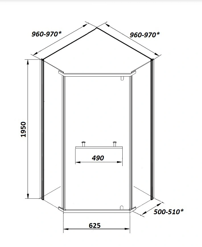Душевой уголок Ceruttispa CHIKA ZP101T без поддона (100x100x195) от магазина Vanna-Vanna.ru!