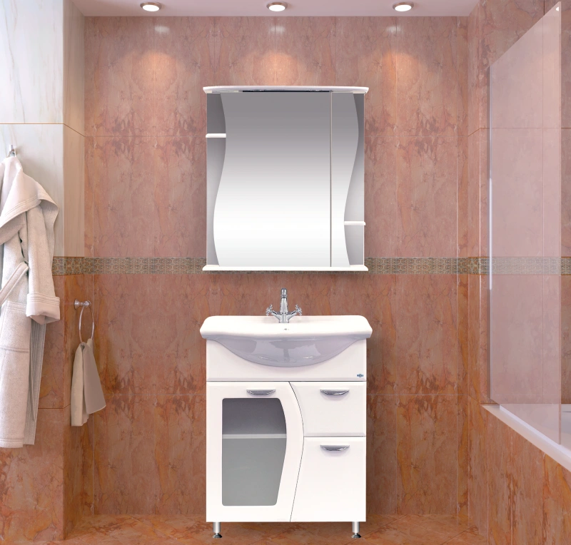 Зеркало-шкаф Misty Лиана 65 R, белый