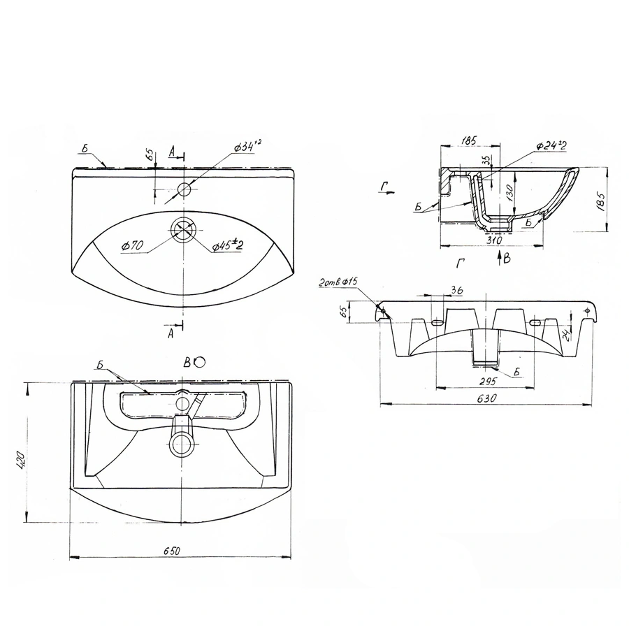 Тумба с раковиной подвесная Dreja Laguna 65 см, белый от магазина Vanna-Vanna.ru!