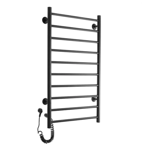 Полотенцесушитель электрический Domoterm Аврора DMT 109-10 50х90 EK L левый, черный матовый от магазина Vanna-Vanna.ru!