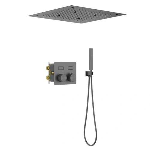 Душевая система встроенная с термостатом Timo Petruma SX-5209/18SM черное золото от магазина Vanna-Vanna.ru!