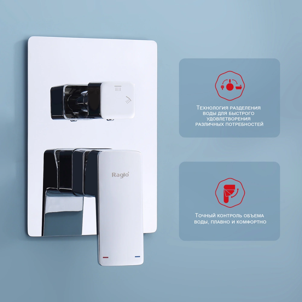 Душевая система встраиваемая Raglo R30.27, хром от магазина Vanna-Vanna.ru!