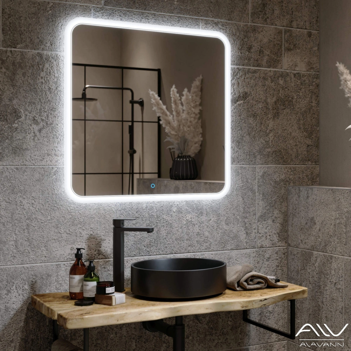 Зеркало Alavann Anna 80 свет, сенсор, белый от магазина Vanna-Vanna.ru!