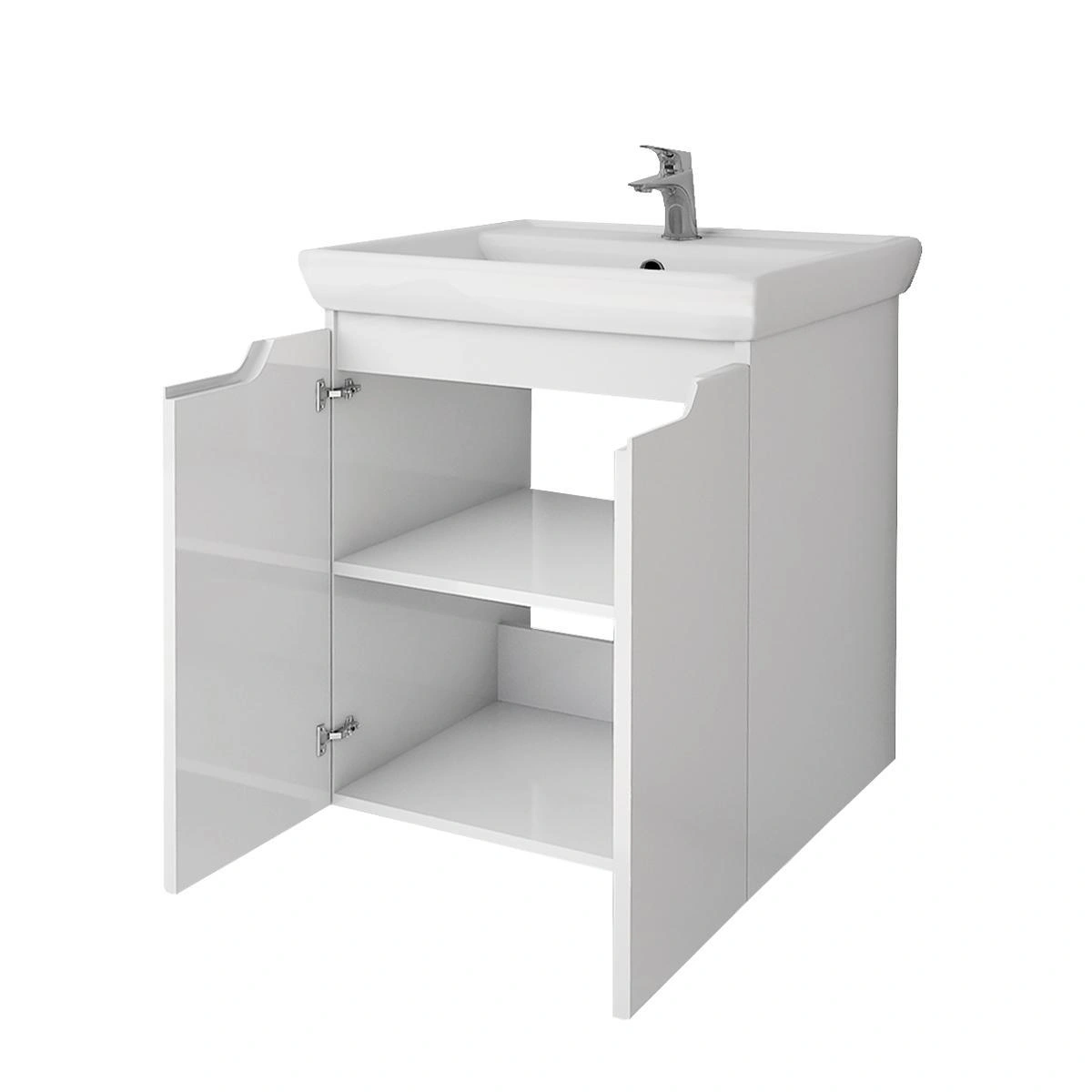 Тумба с раковиной напольная Dreja Q Plus (D) 55 см, белый от магазина Vanna-Vanna.ru!