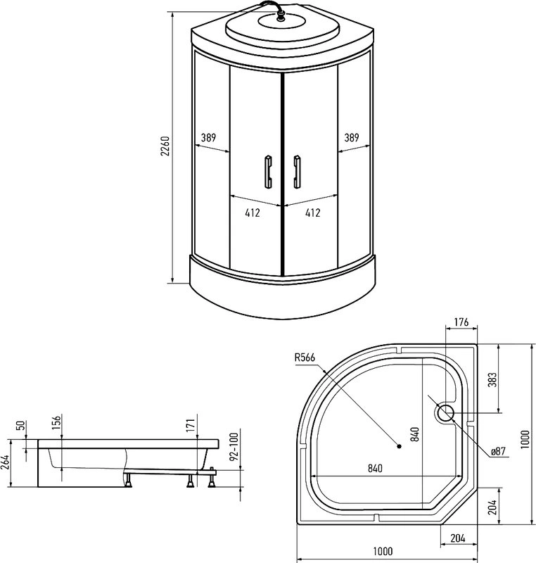 Душевая кабина Erlit Comfort MR351026-C3-RUS 100х100 от магазина Vanna-Vanna.ru!