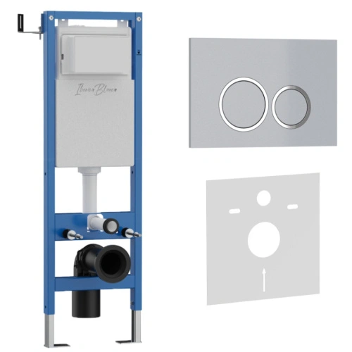 Комплект 2в1 IBERICA BLANCA инсталляция SILENCIO MINI, кнопка смыва ESTI-O хром матовый (IB.001M.824) от магазина Vanna-Vanna.ru!