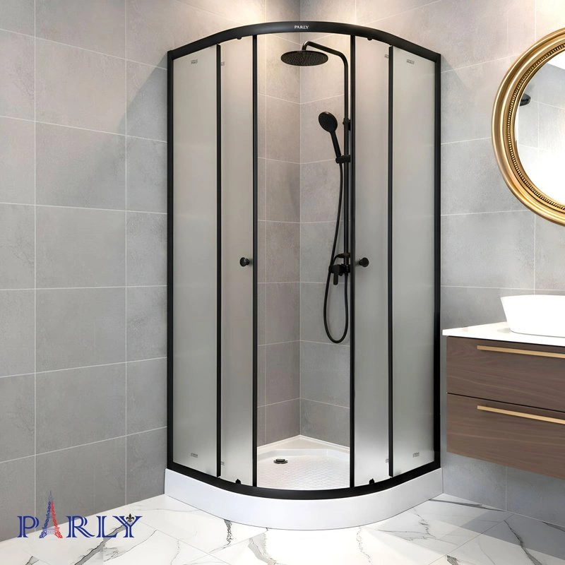 Душевой уголок Parly ZF911B 90х90 см, с поддоном, профиль матовый черный, стекло матовое от магазина Vanna-Vanna.ru!