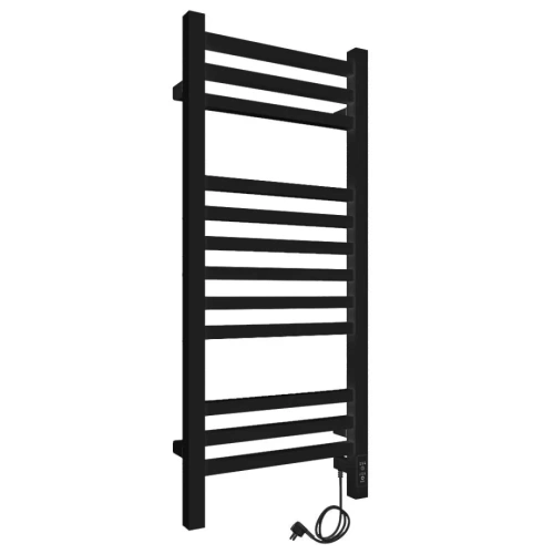 Полотенцесушитель электрический Laris Астор ЧК П12 350х900 с терморегулятором, правый, черный матовый