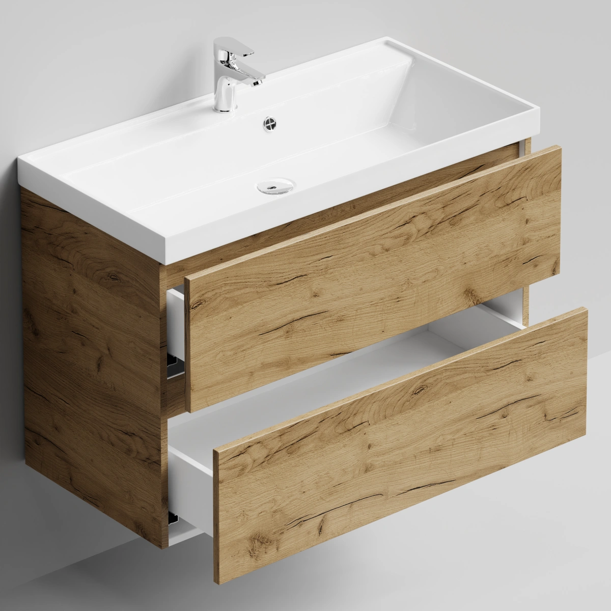 Тумба с раковиной Vod-ok Бест 90  подвесная, Дуб Тортуга от магазина Vanna-Vanna.ru!