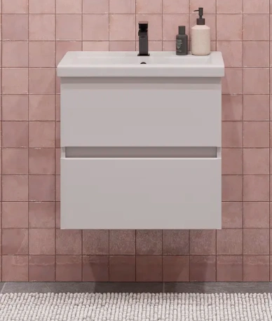 Тумба подвесная SanStar Велья 50 с раковиной Фостер 50, белая