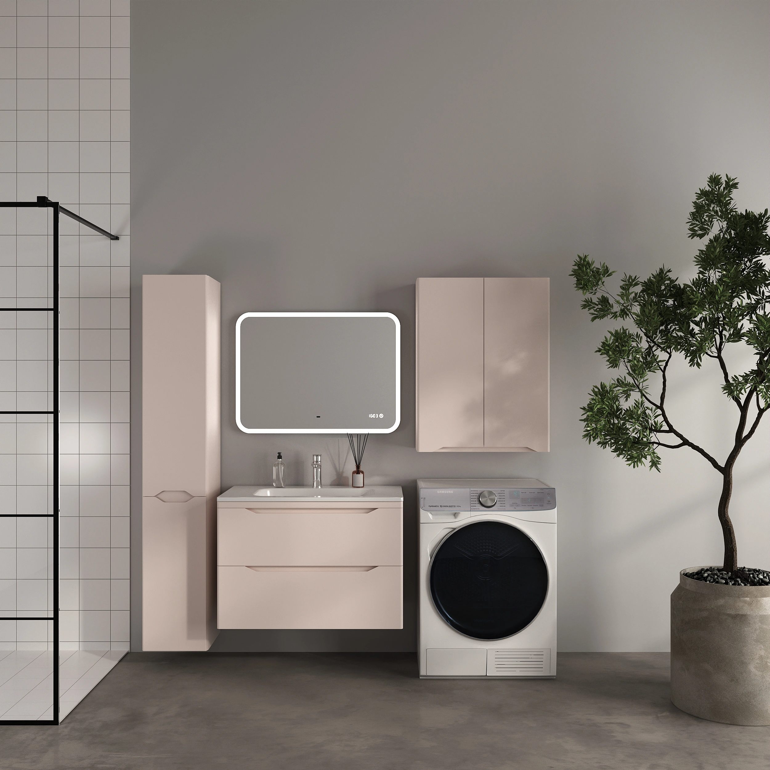 Тумба подвесная Style Line Марелла 80 (2 ящ.) антискрейтч карамель с раковиной Марелла Люкс 800х400 от магазина Vanna-Vanna.ru!