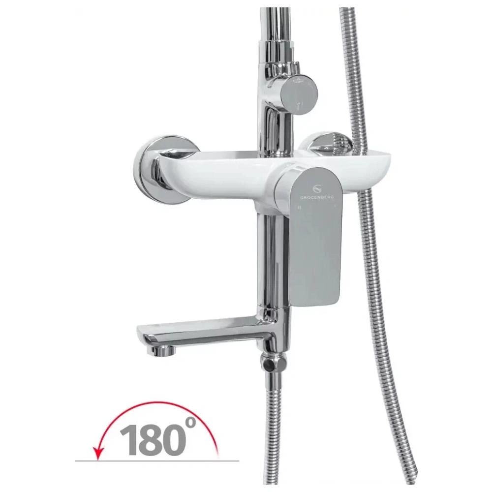 Душевая система Grocenberg GB7009WC, белый/хром от магазина Vanna-Vanna.ru!