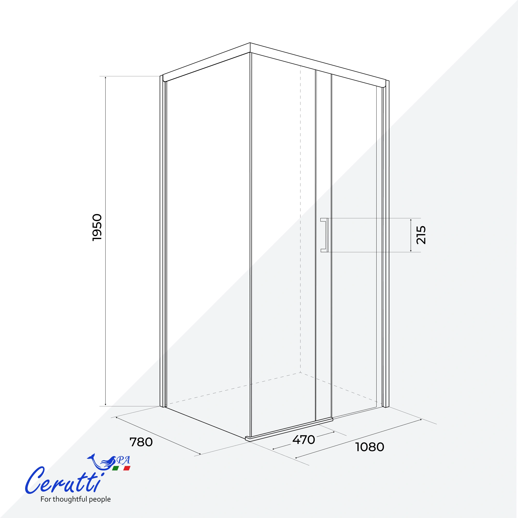 Душевое ограждение Ceruttispa ВИТО (VITO) 110BF R (110x80x195) от магазина Vanna-Vanna.ru!