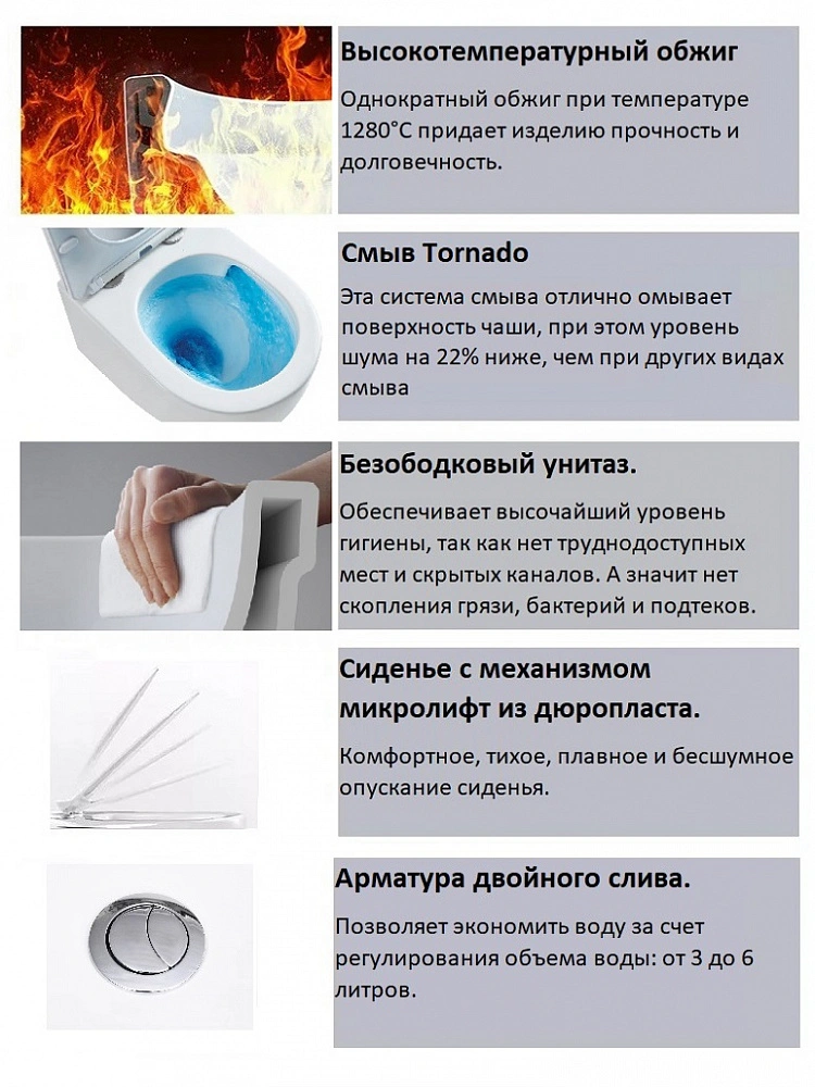 Унитаз напольный Ceruttispa VETTORE Tornado CT11134 безободковый от магазина Vanna-Vanna.ru!