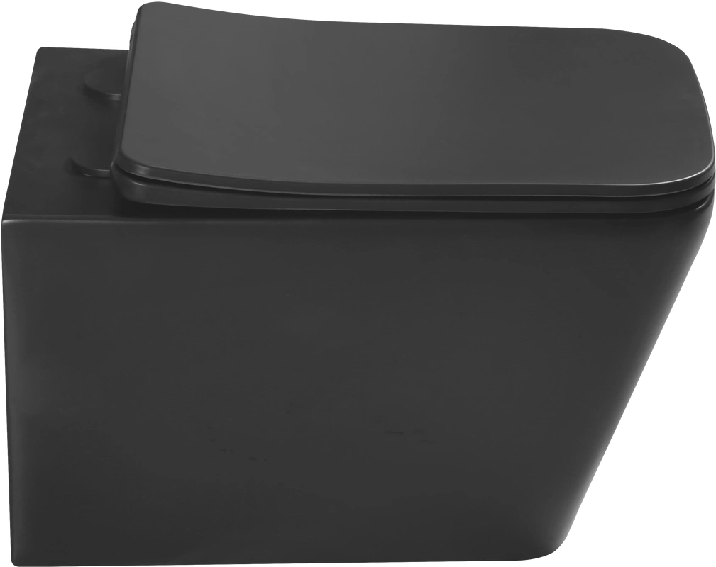 Унитаз подвесной SantiLine SL-5004MB+SL-04 с инсталляцией и кнопкой, черный от магазина Vanna-Vanna.ru!