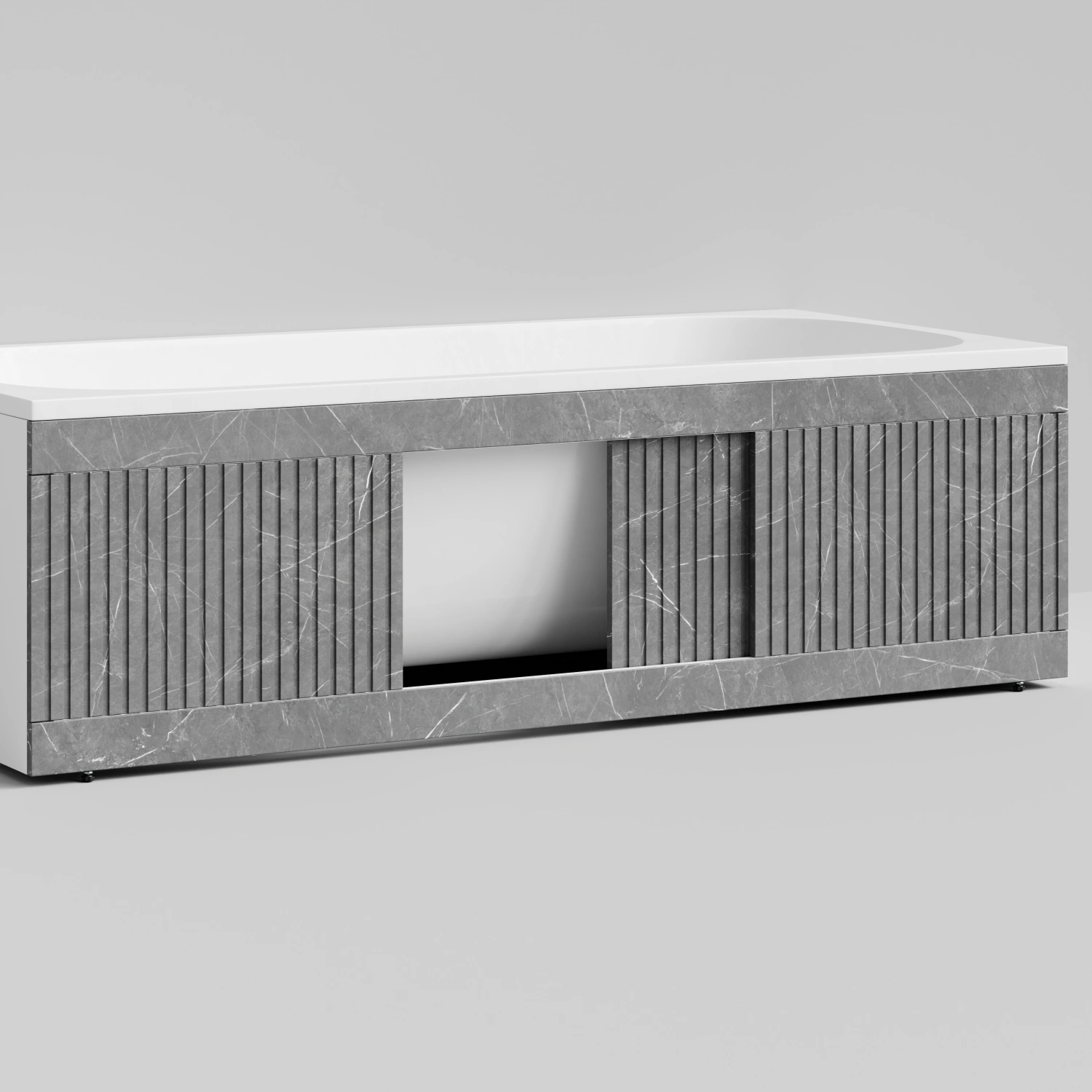 Экран под ванну Vod-ok Тач 180 раздвижной Мрамор Серый софт тач от магазина Vanna-Vanna.ru!