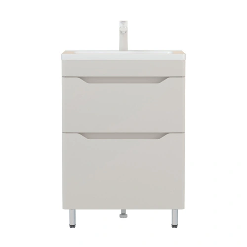 Тумба напольная Corozo Бирма 60 Z2, кашемир, с раковиной Modul Slim 60 от магазина Vanna-Vanna.ru!