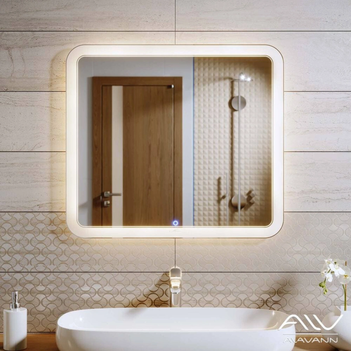 Зеркало Alavann Vanda Lux 90 свет, сенсор от магазина Vanna-Vanna.ru!