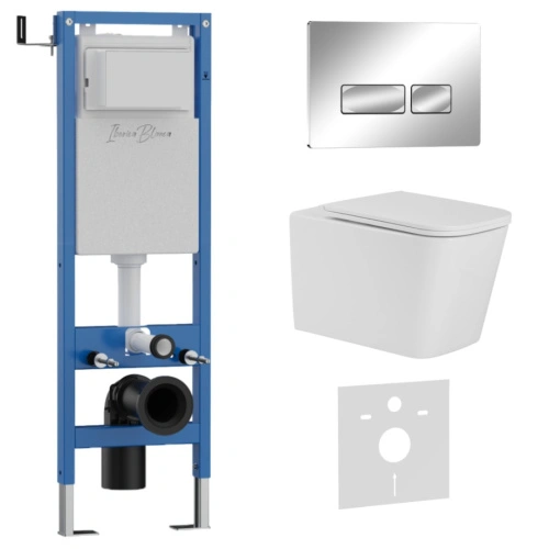 Комплект 3в1 IBERICA BLANCA инсталляция SILENCIO MINI, унитаз TOLEDO ALTO белый, кнопка смыва ESTI-R хром глянцевый (IB.001M.TLA.231.213) от магазина Vanna-Vanna.ru!